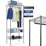 Breitfeld Kleiderständer auf Rollen I Garderobenständer mit Standfuß [120Kg Traglast] mit Körben, Ablage & Stange I Offener Kleiderschrank I wähle deine Variante