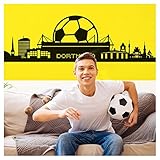 Wandora Wandtattoo Dortmund Skyline I schwarz (BxH) 165 x 47 cm I Fußball Fan Stadt Verein Flur Wohnzimmer Sticker Aufkleber Wandaufkleber Wandsticker G083