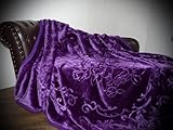 Natur-Fell-Shop XXL Luxus Kuscheldecke Tagesdecke Decke lila/violett 200x240cm