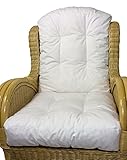 Rattani - Polster/Kissen/Ersatzpolster für Rattan Ohrensessel/Rattansessel, Fb. Bianco - Made in EU
