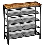 IBUYKE Schuhregal, Schuh-Organizer, Schuhablage mit 5 Ebenen, 75.0x30x87cm, Schuhschrank mit flach oder abgewinkelt, Schuhbank für Eingangsbereich, Diele, Wohnzimmer, Industrie-Design TMJ083H