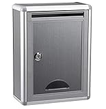 Hm Vicyy Standbriefkasten Briefkasten Wandbriefkasten Vorschlagsbox Aluminium-Vorschlagsbox Kleine Leere Vorschlagsbox Reklamationsbox Die Vorderseite des Briefkastens ist mit einem