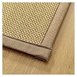 Bambusteppich Bambus Teppich Läufer für Flure，Natürlicher weicher Sisalteppich mit Baumwollbordüre für Wohnzimmer Schlafzimmer Couchtisch Veranda Teppich ( Color : Light Brown , Size : 4X9FT/120X270CM