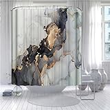 Duschvorhang mit Motiv Marmormuster Duschvorhang 200x220 Badezimmer Badevorhang 3D Digitaldruck 12 Haken Badezimmervorhang wasserdicht und schimmelfest