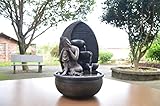 Zen'Light - Zimmerbrunnen Buddha Grace mit Farbiger LED-Beleuchtung - Zen-Dekor Ideal für Meditation und Entspannung - Leise Wasserpumpe - Abnehmbare Skulptur - H 40cm