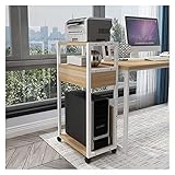 GRFIT CPU-Ständer PC-Turmständer, Desktop-CPU-Halter 3-Tier-Einstellbarer PC-Turm-Standboden mit Einstellbarer Breite und 4 Caster-Räder (weiß) Computer-Tower-Ständer