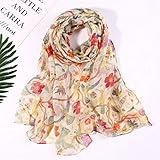 Dünner, leichter und weicher Damen Halstuch Seidentuch Seidenschal Damen-Schal, bedruckter Schal, leichter Schal Scarves Schal Damen Stola Lang Frühjahr Halstücher Damen Dreiecksschal elegant