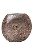 Vase Deko Bodenvase Dekoration Fiberglas ATENA 50 x 55 x 18 cm Bronze Kupfer Schwarz