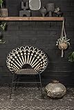 Vintagehaus Gartensessel Hacienda Rattan Peacock In/Outdoor Black Gartenstuhl