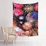 VACSAX Wandteppich, 73,7 x 94 cm, Wandbehang, schöner Feuerwerk-Druck, Wandteppich für Wohnzimmer, Schlafzimmer