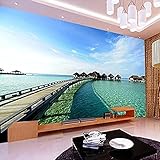 DEKii Malediven Meer Landschaft Selbstklebende Tapete Moderne Einfache Inneneinrichtung Schlafzimmer Hintergrund Dekor M 3D Tapete Kleister Dekoration Wandbilder Die Wand