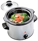 Rosenstein & Söhne Slow Cooker: Elektrischer Schongarer, Keramik-Gartopf, Glasdeckel, 1,4 Liter, 100 W (Elektrischer Kochtopf)