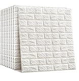 RANZIX 10 Stück 3D Wandpaneele -Selbstklebend Ziegel,3D Wandaufkleber,Wasserdicht Wandaufkleber Wandtapete Schaumstoff für Schlafzimmer,Badezimmer,Wohnzimmer 70x77cm