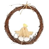 Kranz Form Eier Rattan Kranz 20cm DIY Osterdeko Deko Kranz Handgefertigter Hühnerkranz Naturmaterialien Spielen