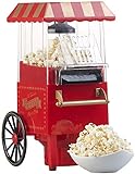 Rosenstein & Söhne Popkornmaker: Retro-Heißluft-Popcorn-Maschine, Miniatur-Rollwagen-Optik, 1.200 Watt (Popcorn Automat)
