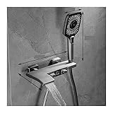 Regenduschsystem Badezimmer-Duschset, Badewannen-Duschset, weiße Badewannenarmatur, Wasserfall-Duschset mit verdecktem Display, integrierte digitale Dusche Haltbarkeit und Zuverlässigkeit (Color : Gu
