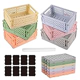 Aiuuee 6 Stücke Klappbox 25 x 16 x 10cm, Groß Faltbar Stabil Klappkiste Plastik, Stapelbar Klappkorb Kunststoff Aufbewahrungskorb für Küche Badezimmer Büro Kinderzimmer Schlafzimmer