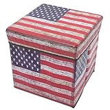 Cabilock Flaggen-Aufbewahrungsbox Großer Spielzeugbehälter Spielzeugkiste Truhe Einfacher Hocker Box Für Kinder Vereinigte Staaten Vliesstoff Für Den Täglichen Gebrauch