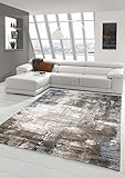 Teppich-Traum Designer Teppich Wohnzimmer modern ABSTRAKT Linien braun beige grau Creme meliert Größe 160x230 cm
