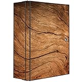 banjado® XXL Medizinschrank abschliessbar mit Motiv Trockenes Holz 35x46x15cm - großer Arzneischrank/Medikamentenschrank aus Metall zur Medikamenten Aufbewahrung - Apothekerschrank mit 3 Schlüsseln