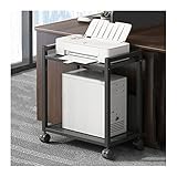 CPU Ständer Für Computer Mobiler Druckerständer mit rollenden Lenkrollen, 2-stufiger PC-Tower-Ständer mit offenem Ablagefach und stabilem Metallrahmen, for das Heimbüro Computer Ständer für Desktop-To