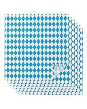 Stoffserviette, Oktoberfest, bayerische Flagge, kariert, saugfähige Leinenservietten, wiederverwendbar, waschbar, blau, weiß, Küchentisch, Servietten, Partys, 6 Packungen 50.8x50.8 cm