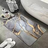 Badezimmerteppich Super Absorbierende Rutschfester Badematte, Badematten Badteppich 100x160cm Badvorleger Extra Schnelltrocknende Waschbare Badematte Home Rug, Badmatte Bodenmatte Floor Mat Marmor