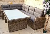 Ragnarök-Möbeldesign DEUTSCHE Marke - EIGNENE Produktion 8 Jahre GARANTIE auf UV-Beständigkeit PolyRattan Gartenmöbel Tisch + Dinning Lounge