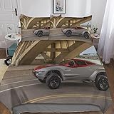 ASTG Fast & Furious Bettbezug Set GT86 Bettwäsche Set 3D Muster Betten Set Mit Reißverschluss Sanft Mikrofaser 3 Teilig Und Kissenbezug Für Kinder Jungen Mädchen Double（200x200cm）