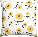 Kissenbezugen Niedliche Blumen In Gelber Farbe Kissenhülle Modern Werfen Sie Kissenbezüge Dauerhaft Kissenbezug 45X45Cm Für Outdoor Schlafzimmer Balkon