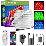 NOVOSTELLA Led Strip Aussenbereich 16M, Led Lichtband Außen RGB Sync mit Musik, Led Schlauch Außen Wasserdicht, Lichtschlauch mit App Fernbedienung für Hochzeit Party Weihnachten Haus Garten, IP65