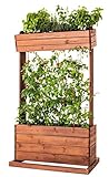 Hochbeet mit Rankseilen Cube 2 - Gemüsebeet Kräuterbeet - Beet für Terrasse Balkon & Garten