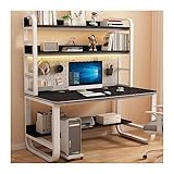 Computertisch PC-Desktop-Schreibtisch, Schreibtisch, Bücherregal, EIN Schreibtisch for Studenten, Zuhause, einfacher Büro-Schreibtisch, PC-Tisch, Schwarz-Weiß-Stil, Vielfalt Laptop-Schreibtisch (Colo