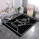 Kunsen Room Decor Teenager Teppich Moderne Mode und Einfachheit deko für Wohnzimmer Black Zimmer deko mädchen Teppich kuschelig kinderzimmer teppiche 180X250CM