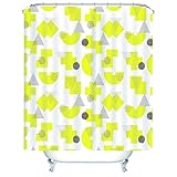 Duschvorhang 150x180, Badezimmer Vorhang Blickdicht Gelb Geometrie Duschvorhang Shower Curtains Polyester Bad Vorhang Dekoration