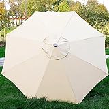 DAERLI Sonnenschirm Stoffbezug, Sonnenschirm Ersatzbezug 3 m / 8 Arme Strapazierfähiges Polyester UV-Schutz, SonnenschirmabdeckungGeeignet für Outdoor-Schirmkappenersatz (Beige)