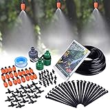 MIXC Bewässerung Kit Tropfbewässerung Garten Bewässerungssystem 1/4 INCH 50FT DIY Micro Drip System Automatische Sprinkler Misting System für Tomaten Bewässerung Zimmerpflanzen Tropfchenbewässerung