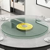 OKATOR 50-100cm Lazy Susan Gehärtetes Glas Heavy Duty Drehteller Rund Esstisch Drehbar Tablett, Große Tischplatte Servieren Platte Transparentes Glas Lazy Susan Drehteller (Size : 90cm/35in)