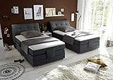 MöbisandMore Designer Boxspringbett Coni 120x200 cm mit Motor mit Bettkasten/Stauraum| Härtegrad H4 bis 120 KG |7-Zonen-Tonnentaschenfederkern| Komfort Topper 4 cm Anthrazit (Anthrazit)