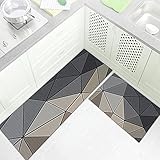 Küchenteppich 50x80 Grau Khaki Küchenläufer Teppich Für Küche Waschbarer rutschfest Läufer Küchenmatte Weich Und Superabsorbierend Waschbar In Waschmaschine