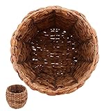 Cabilock Aufbewahrungskorb Aus Stroh Aufbewahrungskörbe Aus Wasserhyazinthe Rattan-Vase Tischaufsatz Rustikale Vase Buch-Organizer Aufbewahrungskorb Für Kleinigkeiten