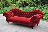 JVmoebel Dreisitzer Design Polster Sitz Textil Sofa 3 Sitzer Chesterfield rot Neu Couch