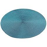 Macosa U1790454_x4 Tischset 4 STK. Petrol Kunststoff 35 cm rund Platzsets abwischbar Tischdeko Tischmatte Platzmatte Tisch-Unterlage Tischset Gelb Platzdeckchen (Petrol)