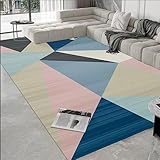 Kunsen Hochflor Teppich Minimale geometrische Anti-Rutsch Vintage Mehrfarbig Teppich für Balkon Jungenteppich180x280CM
