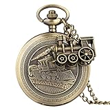 NOALED Große Vintage-Taschenuhr für Herren und Damen, Lokomotive, antike Quarz-Anhänger-Wanduhr + kleines Zubehör mit Legierungskette, EIN Geburtstagsgeschenk für ihn