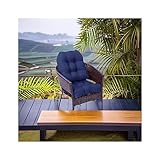 QLXYYFC Sofakissen, Stuhlkissen, Sitzkissen, Outdoor-Lounge-Kissen für Gartenmöbel und Dekoration, 48 x 48 x 12 cm, 2er-Set (Color : Blue1, Size : 48x48cm)