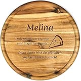 Sterngraf Pizzateller mit Gravur (Namen) personalisiertes Holz Pizzabrett 32cm Akazienholz - Geschenkidee zum Geburtstag, Geschenke Jahrestag Dankeschön, Spruch Motiv P25 Sonne