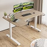 OCGREEN Elektrisch höhenverstellbarer Stehpult, Stehpult, Splice Board Home Office Computer Stehtisch Ergonomischer Schreibtisch (Eiche, 150 L Form)