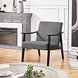 Yaheetech Holzsessel Wohnzimmer Gepolsterter Sessel Lounge Sessel Retro Sessel mit Armlehnen aus Holz, 62 cm × 69,5 cm × 74,5 cm