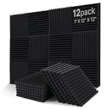 12 Stück Akustikschaumstoff, Hochdichte schaumstoffplatten- Schalldämmung wand Schallabsorber für Tonstudio, Büro, Arbeitszimmer, Home-Learning, Feuerfest, Geräuschunterdrückend 12'x12'x1'